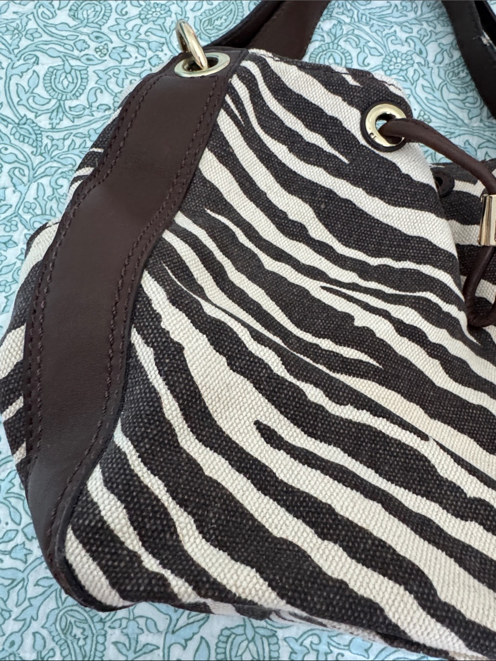 Vintage RARE Michael Kors Brown Zebra Tiger Print Ludlow Bag Purse hobo tote Y2K - Picture 16 of 17
